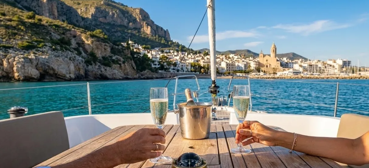 Salida en velero desde Port Garraf hacia Sitges